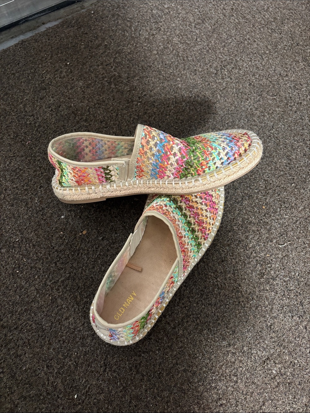 Old Navy Multicolor Woven Espadrilles - Pink, Green, Blue